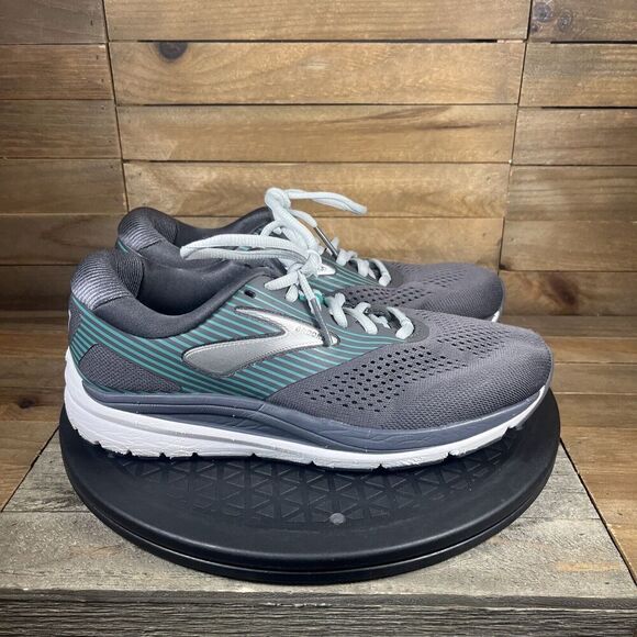 Brooks Womens Sz 8 Addiction 14 Gray Green White Walking Shoes *NO INSOLES* - Picture 1 of 10
